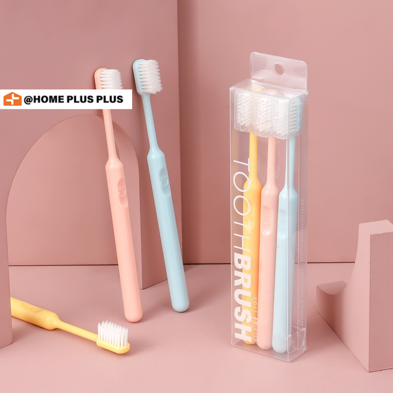 Set 3 bàn chải đánh răng siêu mịn mềm mại đi du lịch dành cho người lớn