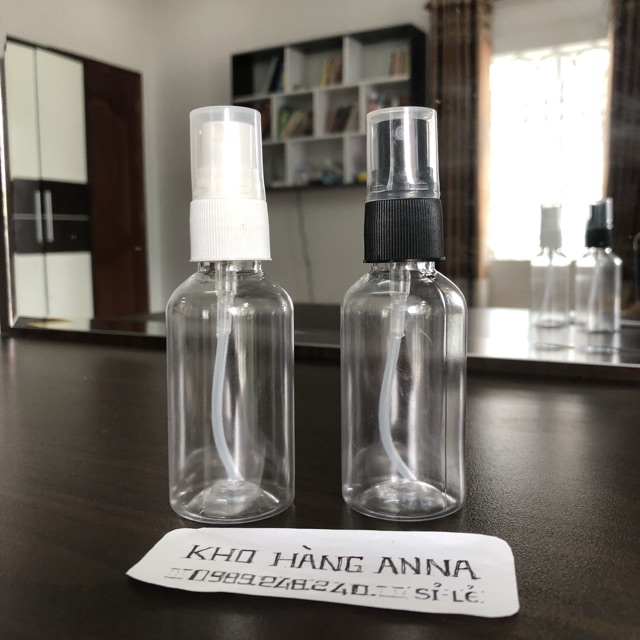 [ Chai Lọ Giá sỉ ]  200 chai 50ml nắp bật / xịt giọt / xịt sương / nắp nhôm -combo 200 chai pet nhựa trong suốt 50ml