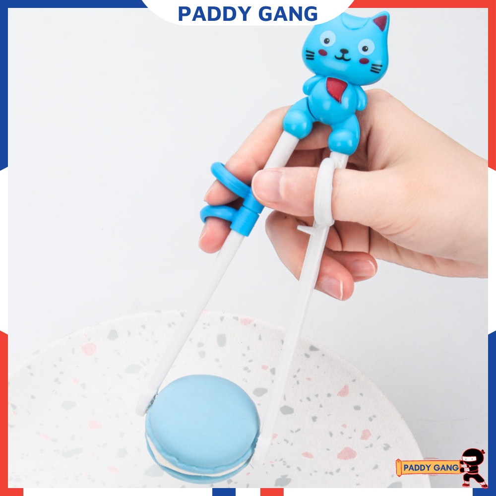 Đũa Tập Gắp Cho Bé, Đũa Tập Ăn Xỏ Ngón Inox 304, Thìa Ăn Dặm Bằng Thép Không Gỉ PaddyGang