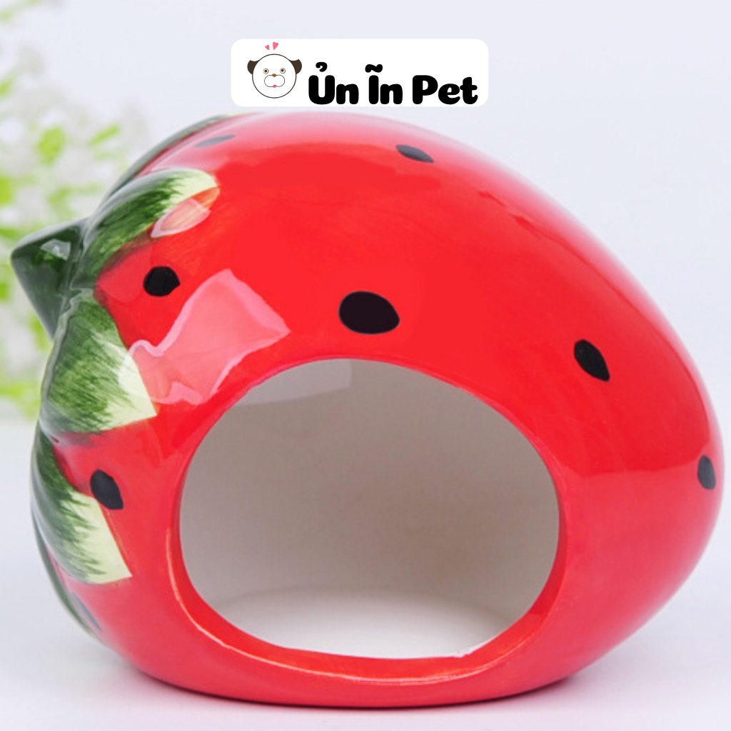 Nhà ngủ sứ hamster, DÂU TÂY siêu mát, dễ thương