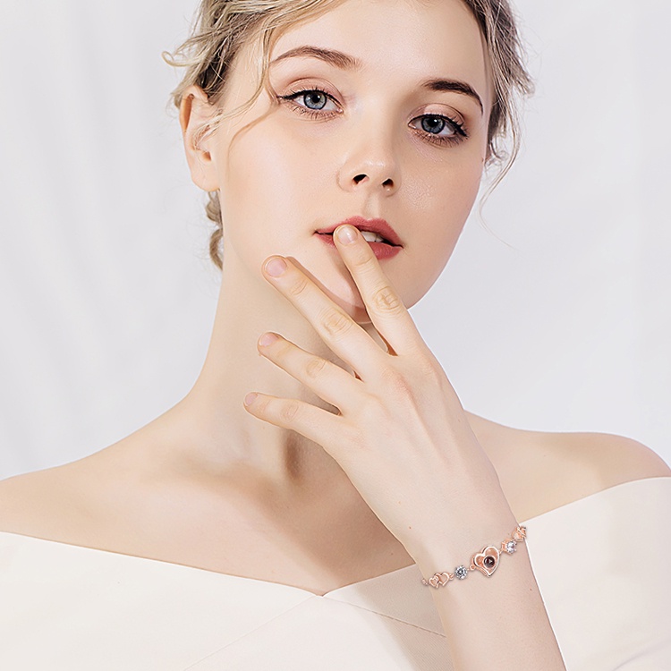 Lắc tay bạc nữ hình trái tim  - Vòng Tay Bạc cao cấp mẫu tự thiết kế của M.lady Jewelry