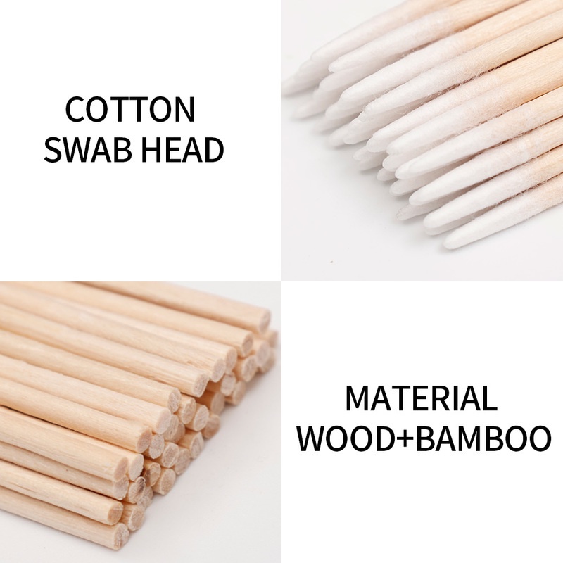 Bộ 100 Que Gỗ Đầu Nhọn Kích Thước Nhỏ/Cọn Dùng Một Lần Hỗ Trợ Nối Mi/ Nối Mi