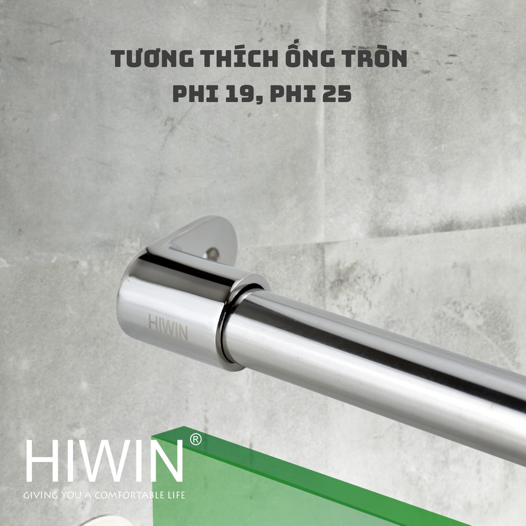 Bát tường lệch inox 304 vách tắm kính cao cấp mặt gương Hiwin SB-610Z