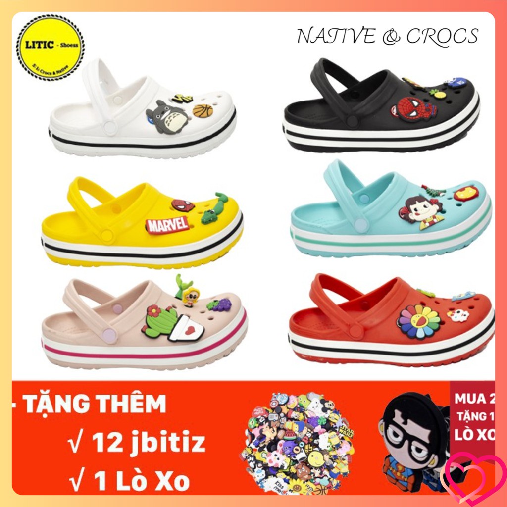dép Cross đế bánh mì màu trắng viền sọc đen  tặng thêm 12 sticker cross