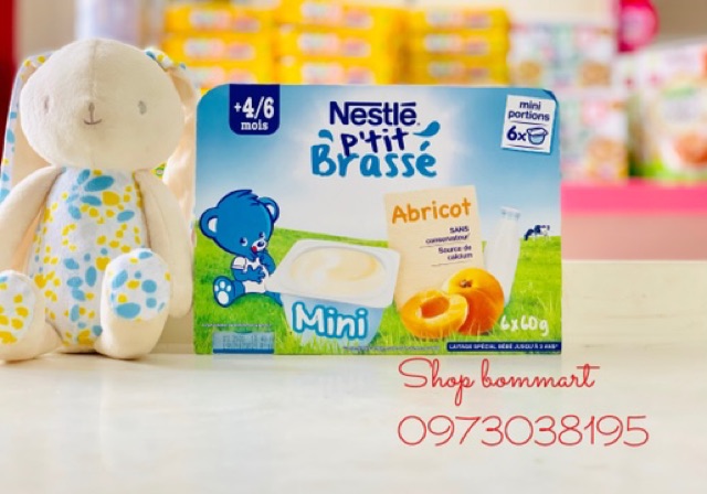 Lốc 6 hộp Váng sữa, sữa chua nestle pháp 60g×6