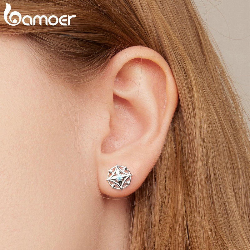 Bông tai Bamoer bằng bạc 925 thời trang cho nữ