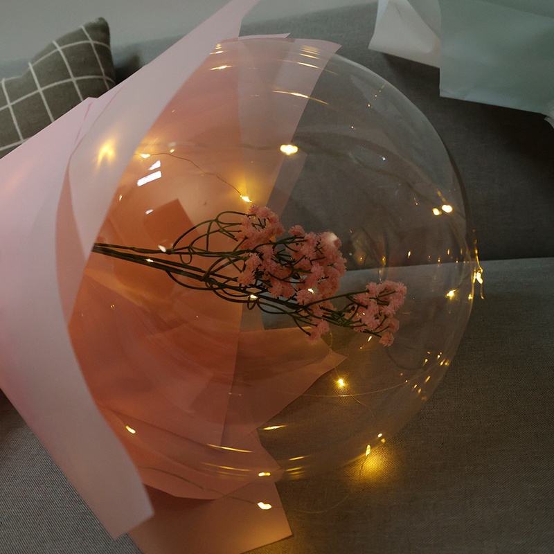 Bó hoa Gypsophila trong suốt có đèn LED phát sáng dùng làm quà tặng đám cưới DIY độc đáo