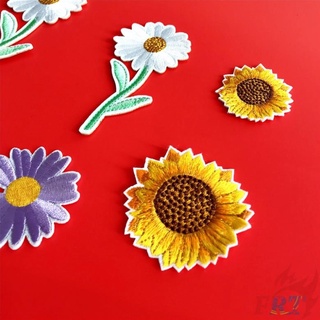 Sticker ủi thêu hình hoa cúc & hoa hướng dương