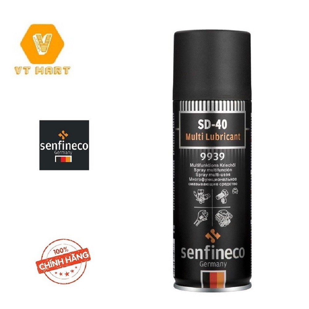 Bôi Trơn, Làm Sạch và Bảo Vệ Bề Mặt Chi Tiết Senfineco 9939 - 200ML SO-40 Multi Lubricant, Hàng Đức Chính Hãng.