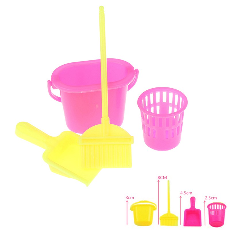 [superhomestore]4Pcs/set Dollhouse Home Furniture Cleaner Cleaning For Doll House Set Toy