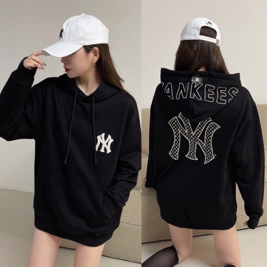 Áo Nỉ Hoodie Đen NY - Áo Sweater - Form Rộng - Chất Nỉ Bông Dày Dặn - Phong Cách Hàn Quốc - Hottrend 2021