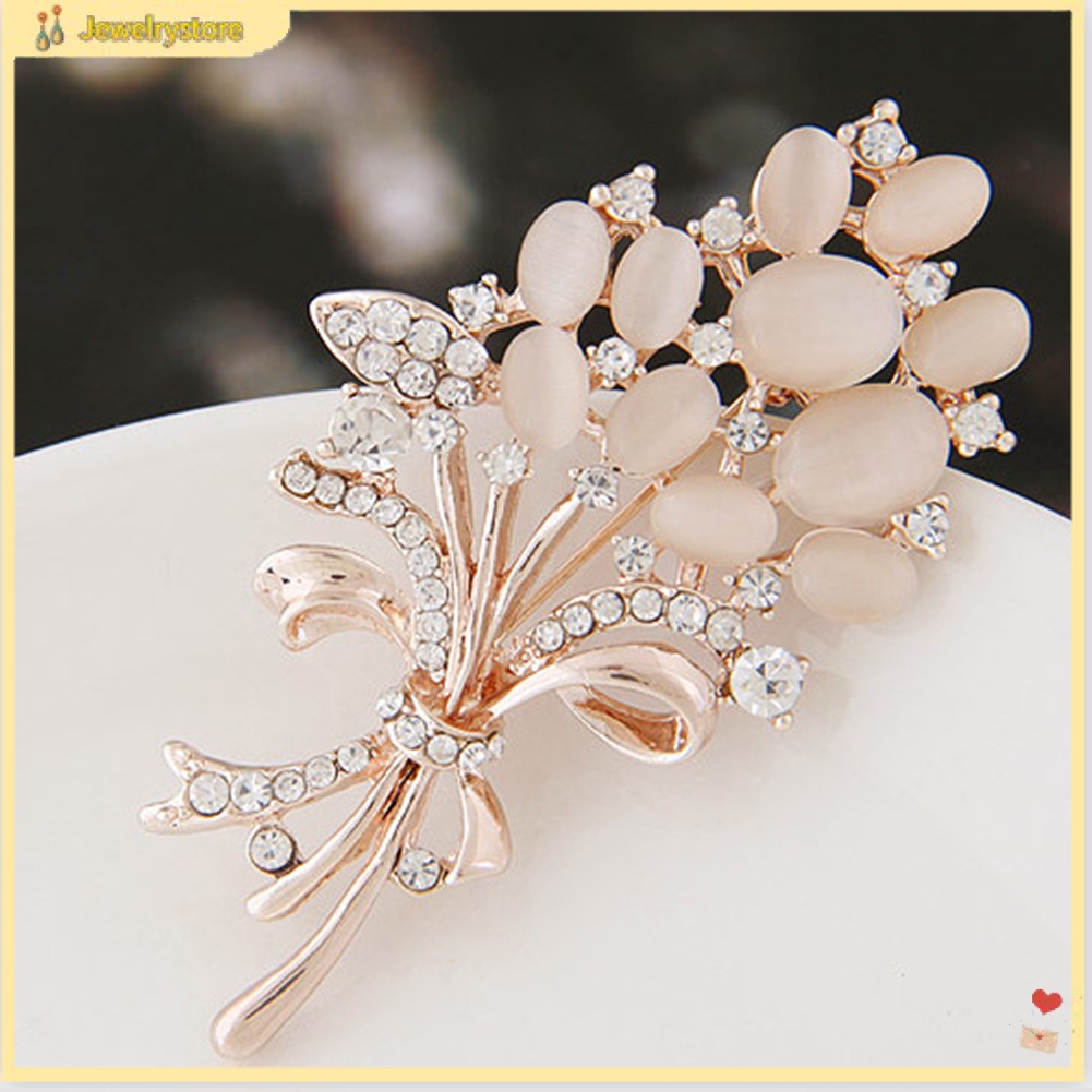 Ghim cài khăn choàng hình hoa đính kim cương giả lấp lánh thời trang cho nữ