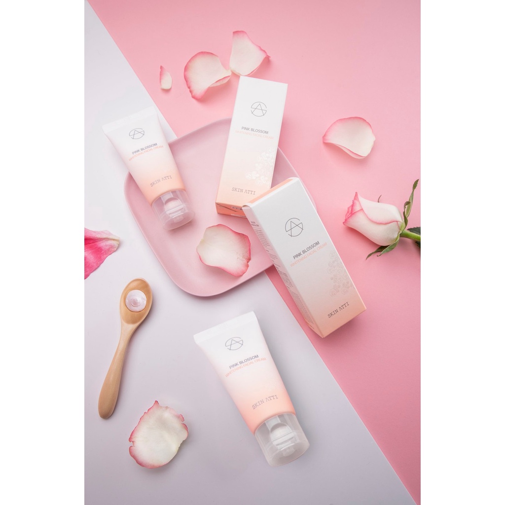 [DATE 04/22] Kem dưỡng trắng nâng tone cho da mặt Skin Atti Pink Blossom Whitening Facial Cream 50ml (Hàn)