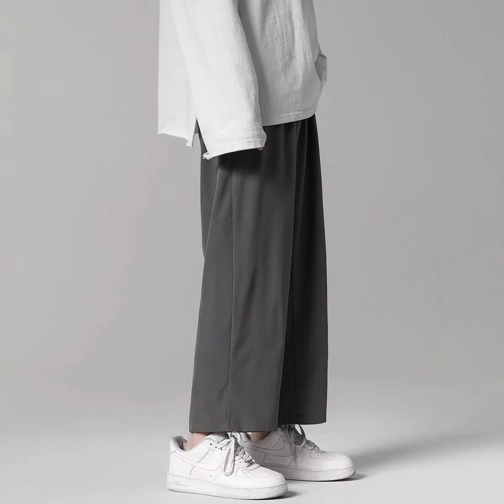 Quần Dài Ống Rộng Màu Trơn Thời Trang Mùa Hè Hàn Quốc Cho Nam Size M-4xl