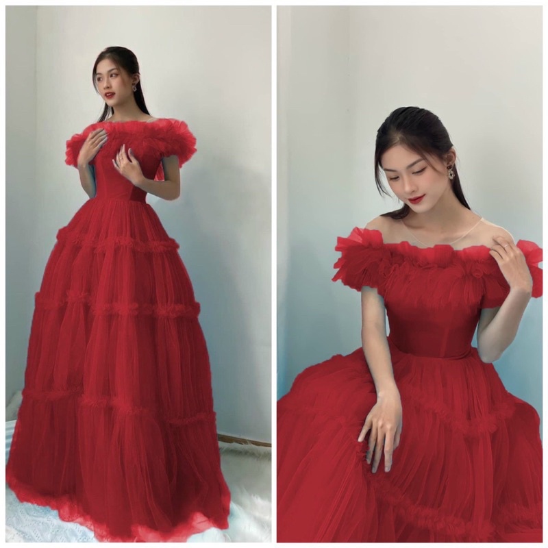 MS1288V ĐẦM MAXI DÚN TRỄ VAI full size S/M/L/XL