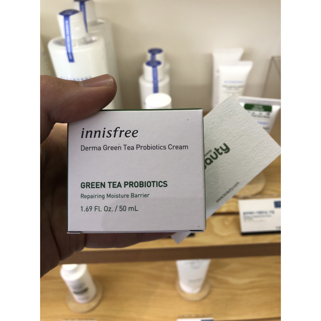 Kem Dưỡng Ẩm, Phục Hồi Da Từ Trà Xanh Innisfree Derma Formula Green Tea Probiotics Cream 50ml