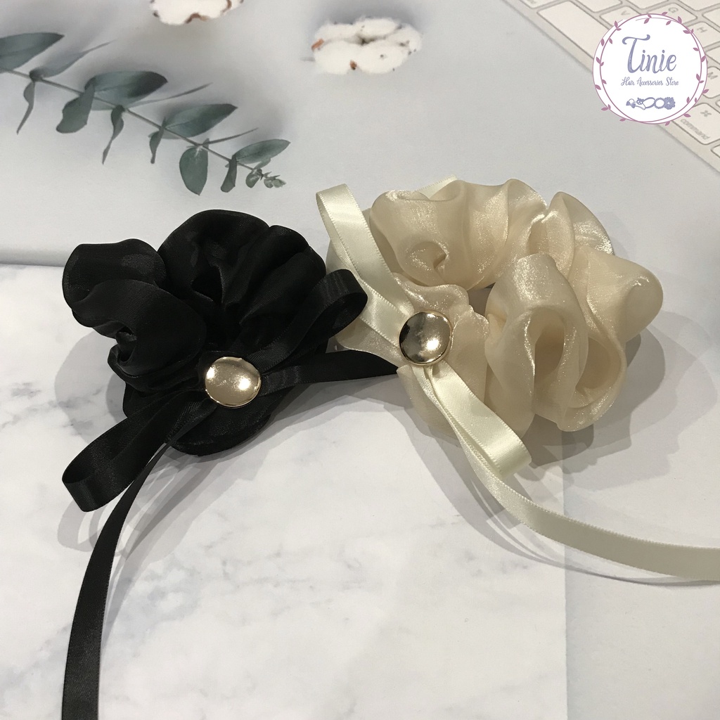 Dây Buộc Tóc Voan Đính Nơ Sang Trọng Nữ Tính