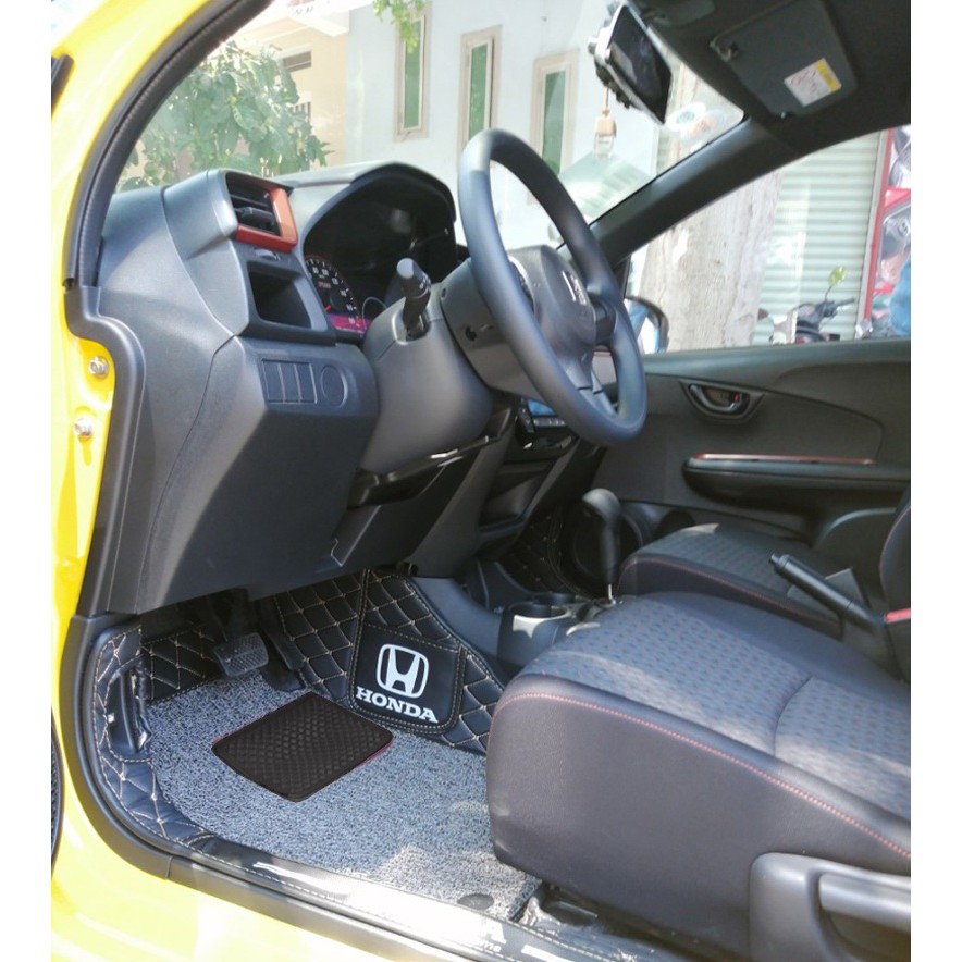 Thảm lót sàn ô tô 6D Honda Brio thành cao, tràn viền bậc cửa