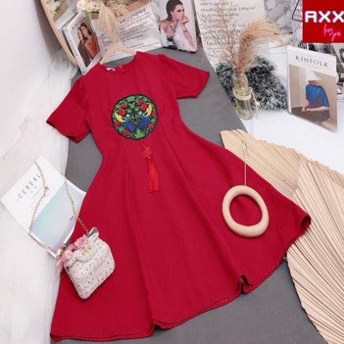 Đầm màu đỏ NADO, Váy đỏ mặc tết noel Xòe Vải Nhung Tuyết Thời Trang Tay Phồng Ngắn Thời Trang Nữ Đẹp Đi Chơi | BigBuy360 - bigbuy360.vn