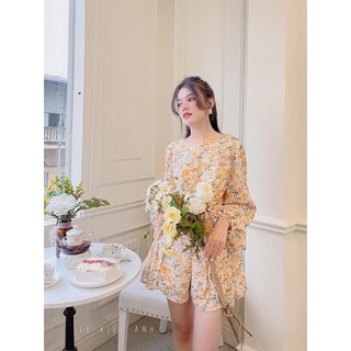 ⚡️BÁN SỈ⚡️Jumsuit Hoa 2 màu thắt eo