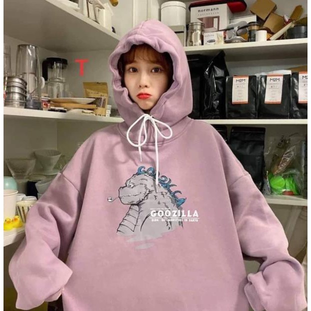 Hoodie Nam Nữ VYLINHSHOP Áo Hoodi khủng long hút tẩu thuốc TTK657 Nỉ Co Giãn Ấm Mịn Nhiều Màu