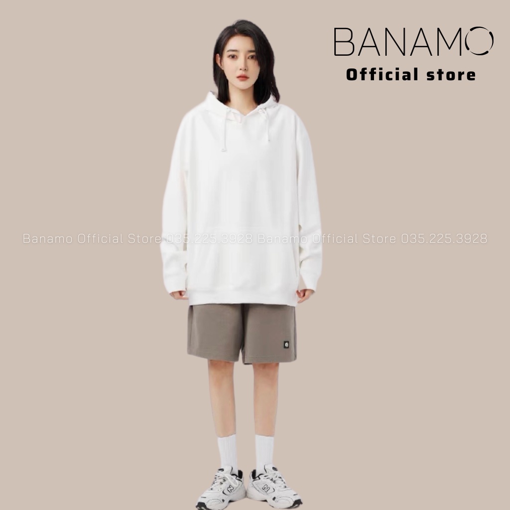 Áo hoodies thời trang Banamo Fashion hoodies nỉ trơn có mũ nhiều màu Unisex 3937