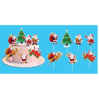 Set giấy Ông già NOEL trang trí bánh kem