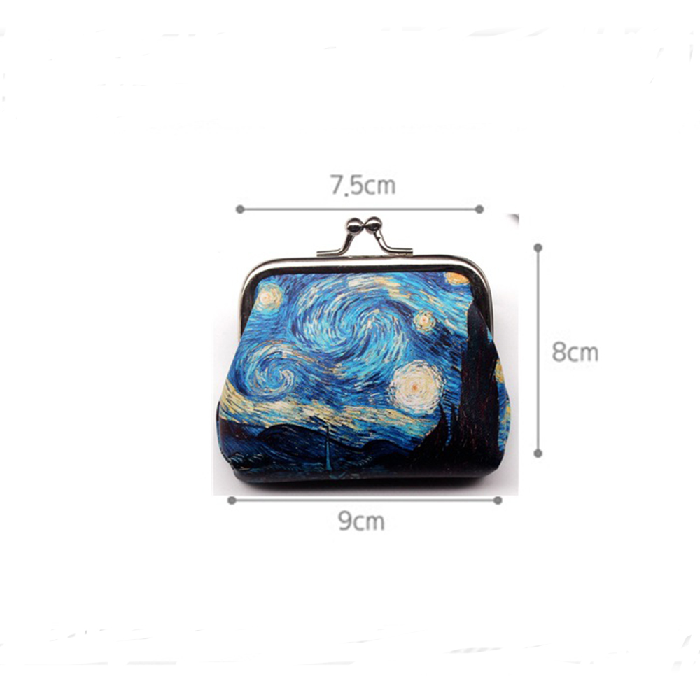 NEEDWAY Ladies Women Vintage Printing Hasp Zero Coin Purses