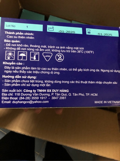 Găng tay y tế có bột Duy Hàng hộp 100 cái