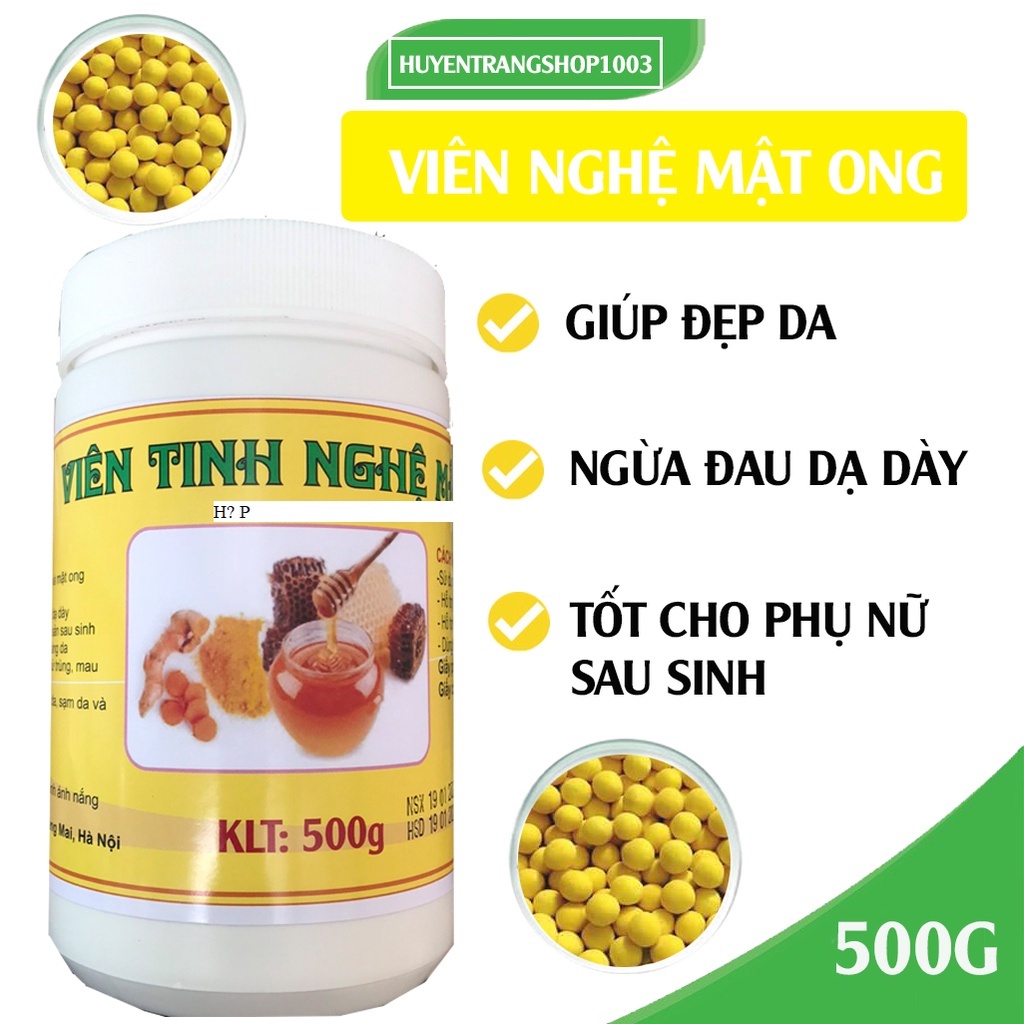 500G VIÊN NGHỆ MẬT ONG nguyên chất sử dụng tốt cho dạ dày phụ nữ sau sinh có giấy VSATTP