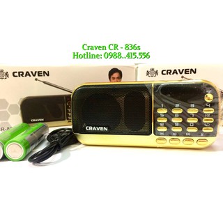 Loa nghe nhạc usb thẻ nhớ fm craven cr-836s