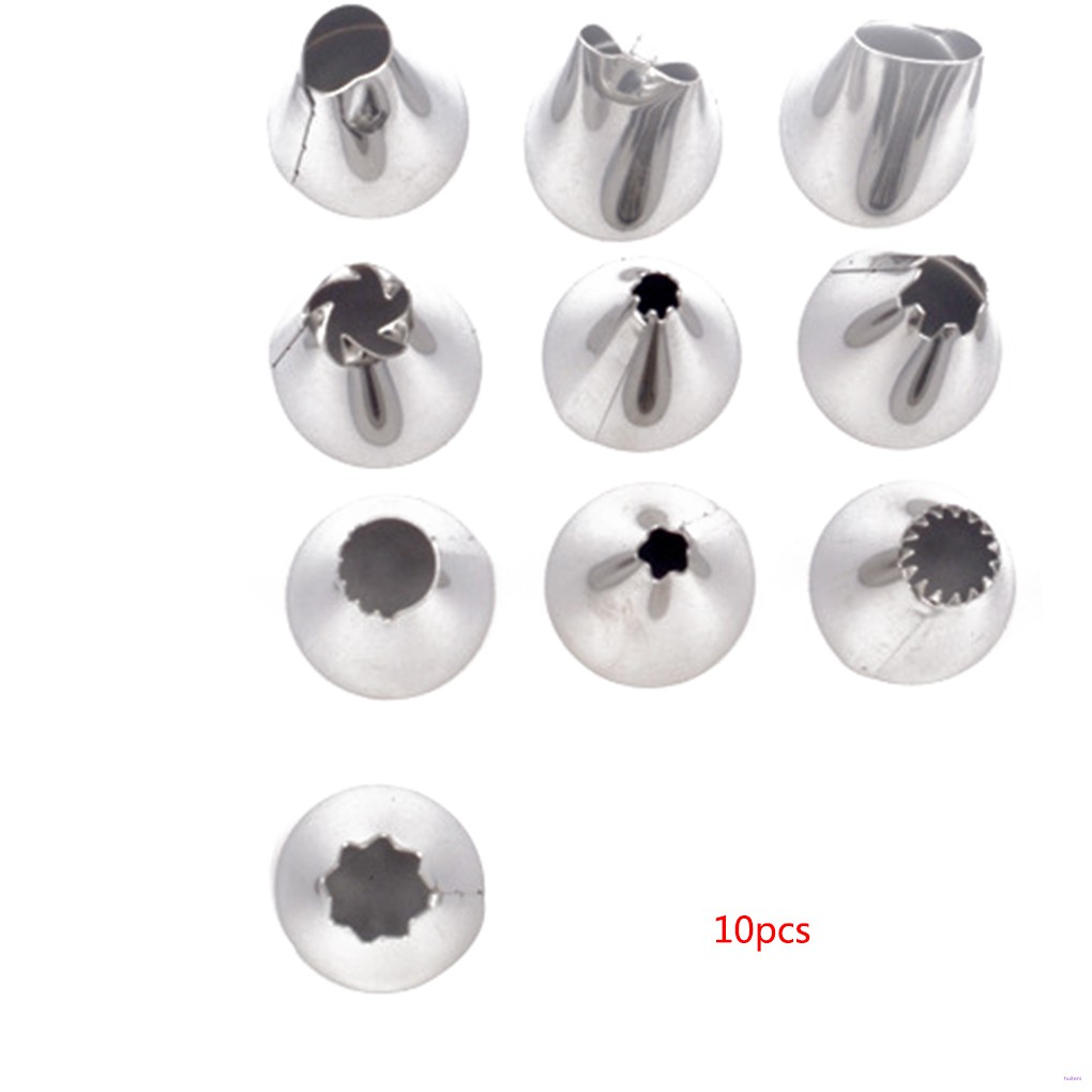 Bộ 10 dụng cụ bắt bông kem trang trí bánh bằng thép không gỉ