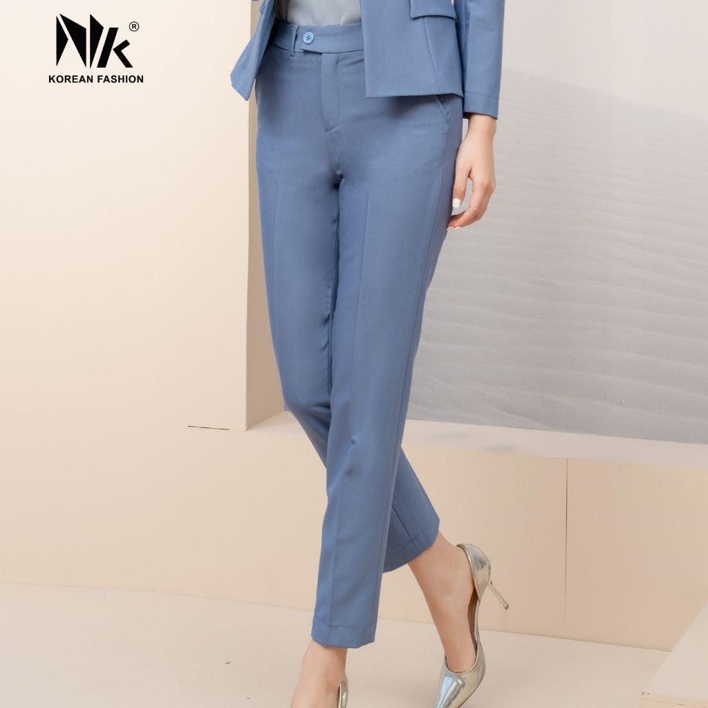 Bộ Vest Nữ Công Sở NK Fashion Gồm Áo Dài Tay Kết Hợp Quần Tây Ống Đứng, Chất Vải Nhập Hàn NKBD2108009