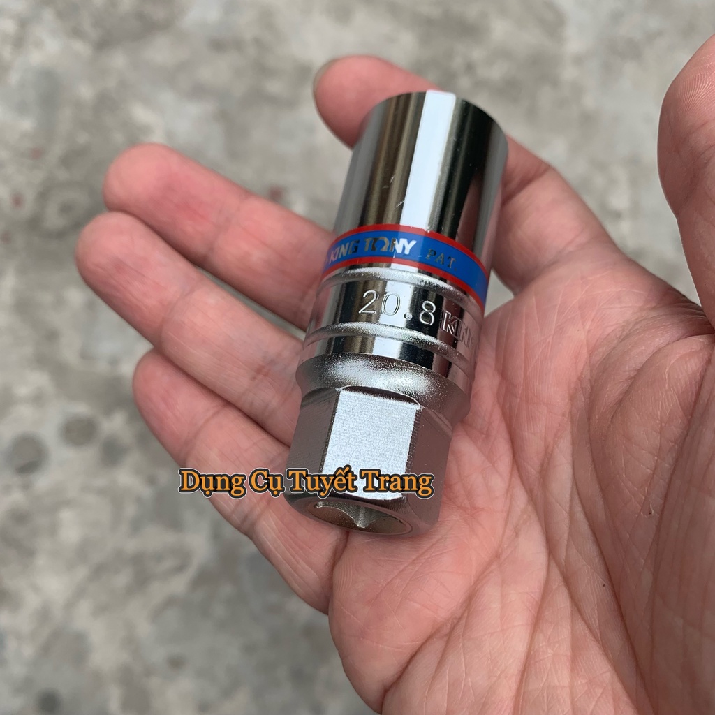 Tuýp Mở Bugi Kingtony 3/8 Có Ron Cao Su (16mm/20.8mm)