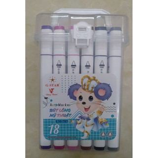 Bút Lông màu mỹ thuật 2 đầu 18 màu