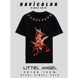 Áo Phông Cao Cấp Littel Angel Emulsion Gold | Áo Phông Thiên Thần | Áo Phông Nhũ Vàng | Áo Phông Navicolor