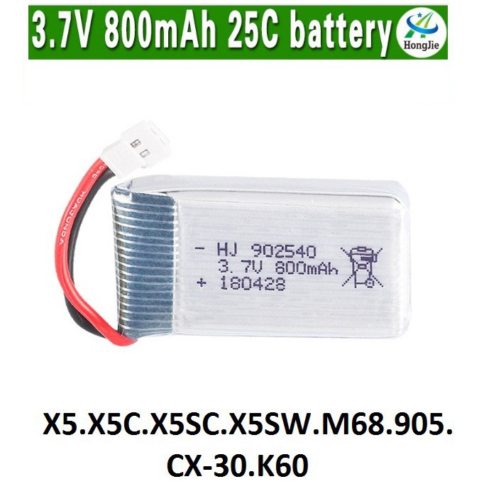 Pin KY101, TXD-8S, Syma X5C - Pin lithium 3.7V 400-800mAh 25C, Pin Máy Bay Flycam Dung Lượng Cao UAV X5SC/X5SW/M68/K300C