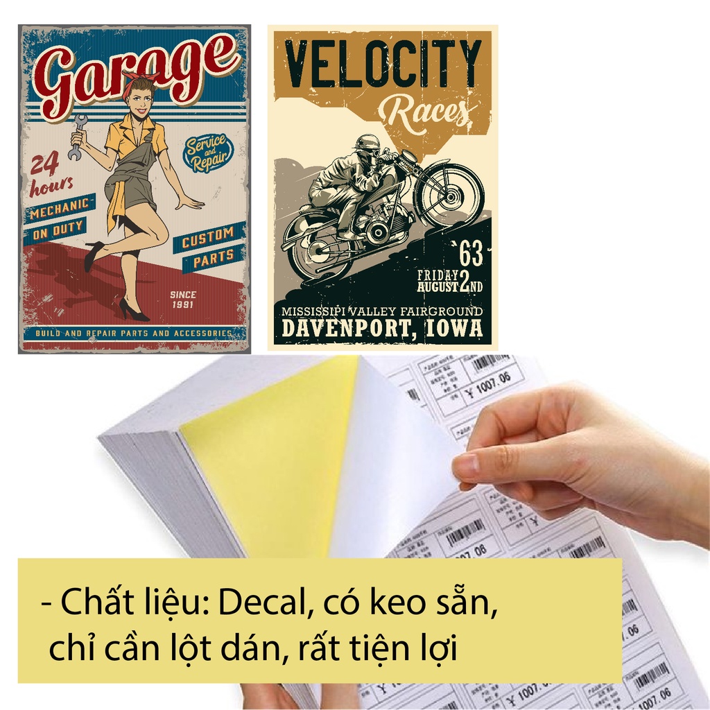 Bộ 10 tấm poster vintage trang trí vol2, poster retro dán tường khổ a4, A3 thiết kế cổ điển Phần 2