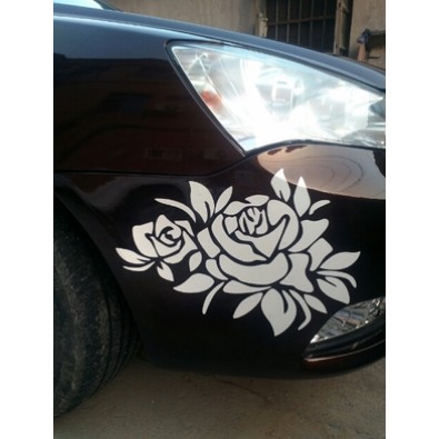 Decal dán phản quang hình hoa cho xe hơi