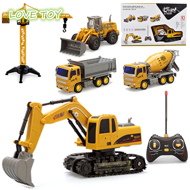 Mô Hình Xe Cần Cẩu Đồ Chơi Điều Khiển Từ Xa 5 Trong 1