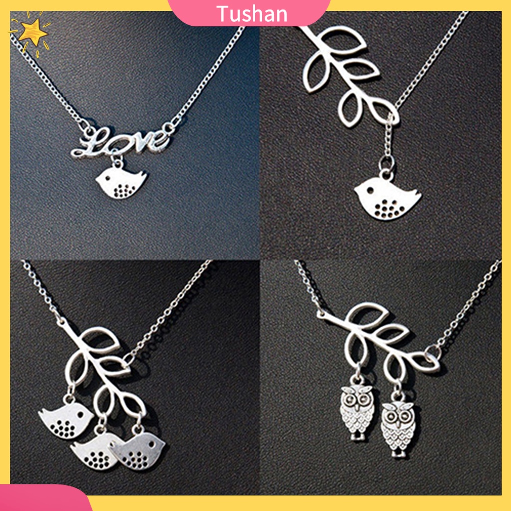 Dây chuyền nữ mặt cú và lá sen đáng yêu