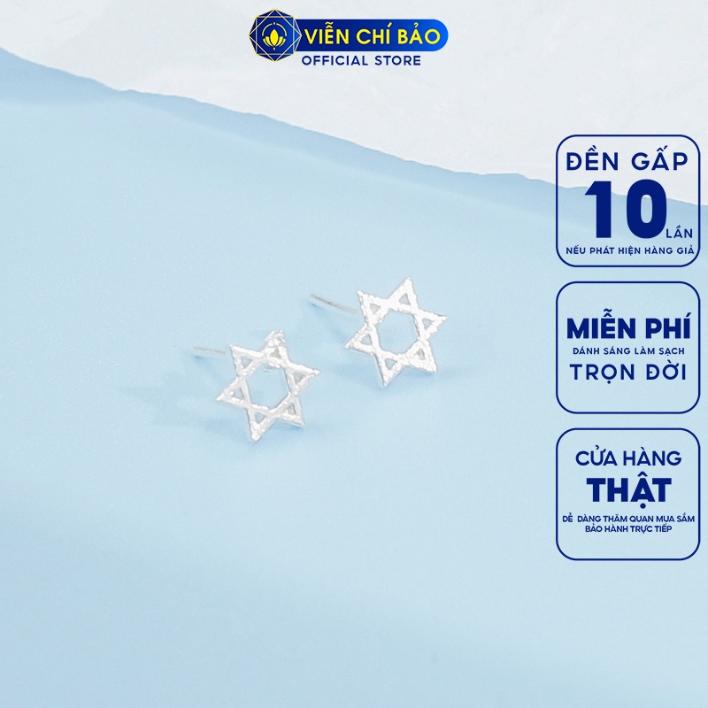 Bông tai bạc nữ hình ngôi sao chất liệu bạc 925 thời trang phụ kiện trang sức nữ thương hiệu Viễn Chí Bảo E092