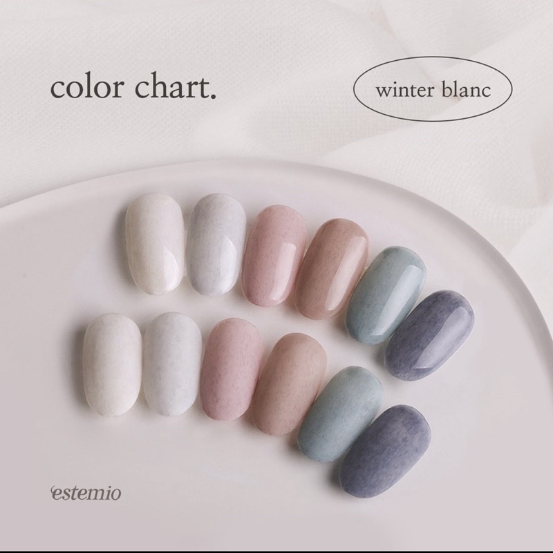 [Estemio] Bộ sản phẩm sơn gel lông cao cấp Hàn Quốc edition Winter Blanc (6pcs)