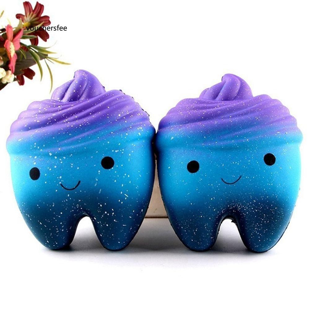 Cute Colorful Tooth Squishy Slow Rising Squeeze Stress Reliever Toy Kid Gift