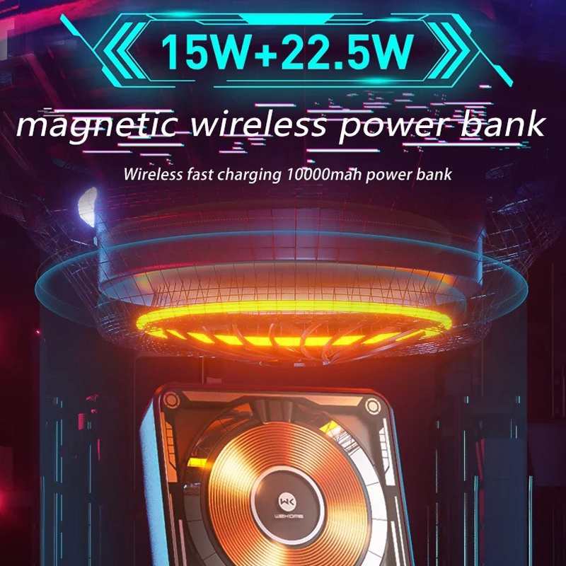 CHÍNH HÃNGPin tích điện Sạc dự phòng trong suốt kiêm không dây Magsafa WEKOME WP 289 10000mAh hút từ tính 15w PD20W