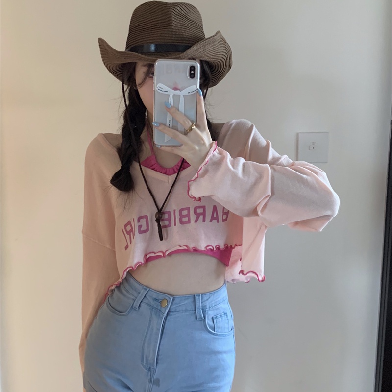 Bộ Áo Thun Dài Tay Thời Trang Hàn Quốc Dành Cho Phụ Nữ Mùa Thu Mới Dây Đeo