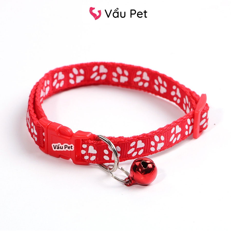 Vòng Cổ Cho Chó Mèo Chuông Bấm In Hình Dấu Chân - Vòng Đeo Cổ Cho Chó Vẩu Pet Shop