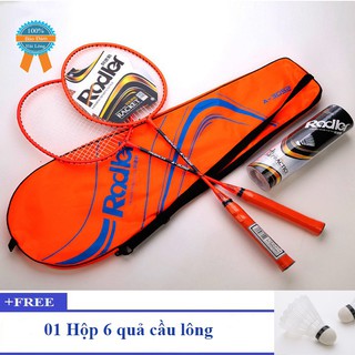 Vợt cầu lông Rodler Crom 2 chiếc khung hợp kim siêu bền - Bộ tặng kèm 6 quả cầu KL1