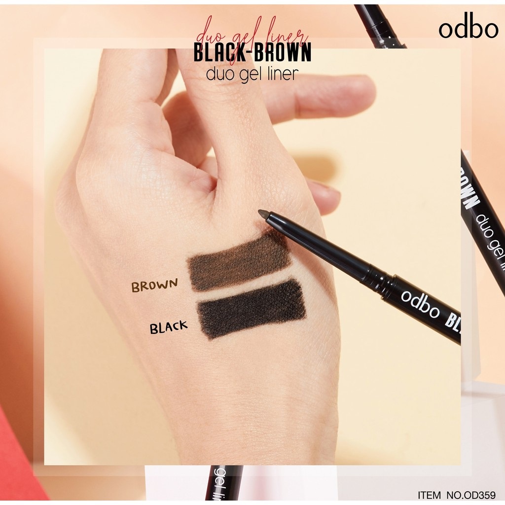Bút Dạ Kẻ Mắt Nước 2 Đầu Màu Đen Và Nâu Odbo Black-Brown Duo Gel Liner OD359