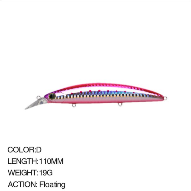 Thuyền đánh cá nổi trên biển Minnow 110mm / 19g Mồi câu cá bằng nhựa cứng